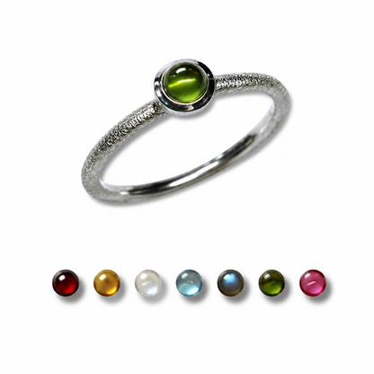 Stapelring mit Edelstein • Cabochon Ring •