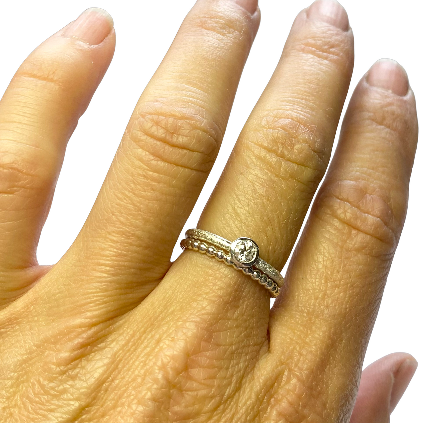 Stapelring mit einem Zirkonia