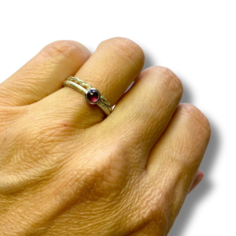 Stapelring mit Edelstein • Cabochon Ring •